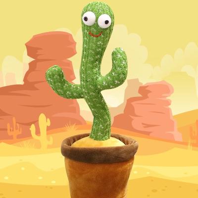 China Hot Selling Home Educational Funny Battery Saxophone Dancing Cactus Plush Toy Electric Glowing Talking Lighting Toy Custom Made for sale