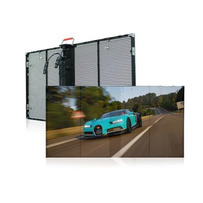 China Large Outdoor P10 Transparent Building Glass Curtain Wall Advertising HD Led Display Screen for sale