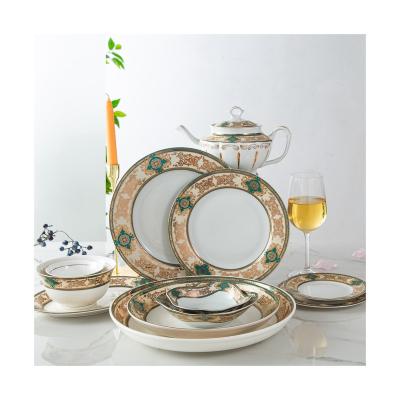 China Viable Ceramic Dinnerware Abd Dinnerware Set Luxury Discount Price Porcelain Dinnerware Set for sale