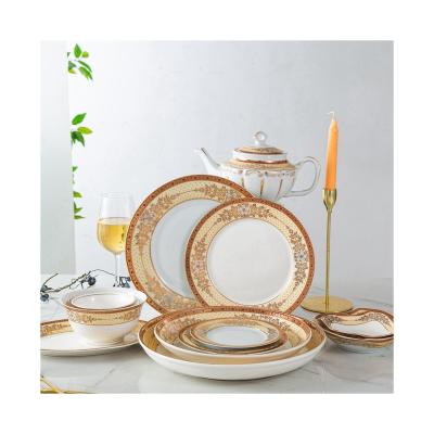 China New Products Viable Hot Selling Ceramic Dinner Set Porcelain Dinner Set Dinner Dish Set for sale