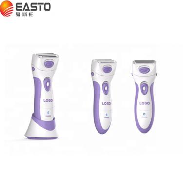 China New Rechargeable Trimmer Lady Razor Twin Blade Design Double Foils Electric Shaver Body Use Quickly Remove Hair for sale