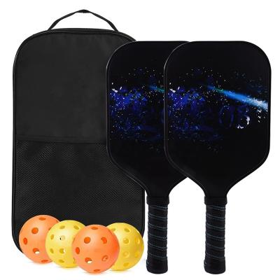 China Carbon fiber+PP Cushion Ultra Standard Grip USAPA Pickleball Paddle Set 2 Pickleball Paddles 4 Balls With Superior Honeycomb Compound Core for sale