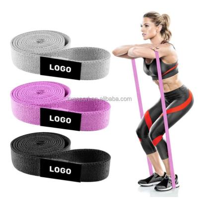 China Body Buliding Pull Up Wholesale Long Fabric Cotton Fabric Resistance Bands Set Custom Logo Workout Bands Resistance Bands Sets for sale