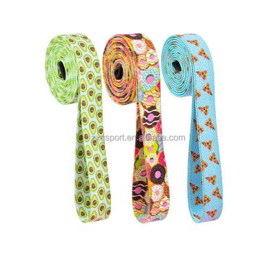 China Buliding Cloth Resistance Bands Premium Body Long And Workout Leg Neck Up Aid Cotton Cloth Resistance Bands Long With Avocado Donut Pizza for sale