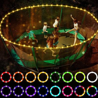 China With 52Ft LED Rim Light Protective Net Lights Trampoline Remote Control For Trampoline 16 Color Change By Yourself Super Bright Waterproof for sale