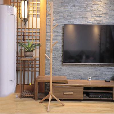 China (Size)Adjustable Multifunctional Wooden Coat Rack Coat Hanger Living Room Hall Tree for sale