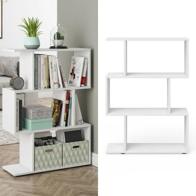 China (Other) Customized Finely Processed Adjustable Solid Wood Industrial Shelf Bookcase White Book Case for sale