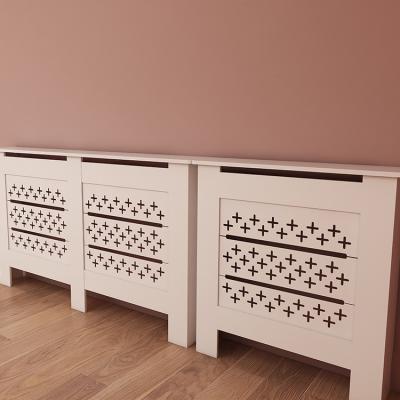 China Wholesale Modern Home White Radiator Perforated Solid Wood Heater Cover Baseboard Radiator Cover for sale