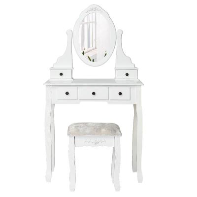 China Modern Simple Storage Nordic Style Bedroom Furniture With Mirror Dresser Top Dressing Table Chair for sale