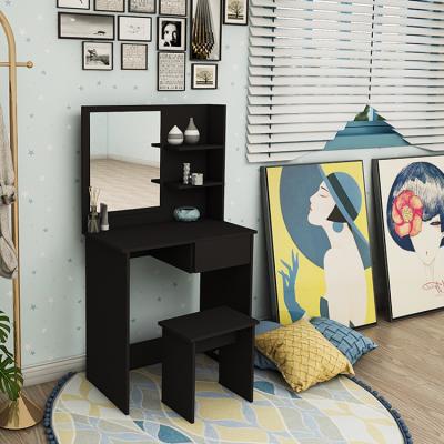 China Storage Dresser Boho Makeup Vanity Dressing Mirror Drawers Table Modern Home Bedroom Furniture Wood Panel for sale