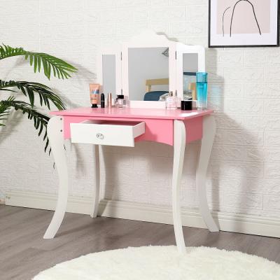 China Storage New Design Space Saving Whole Dresser With Mirrored Vanity Dressers Bedroom Pink Dresser for sale