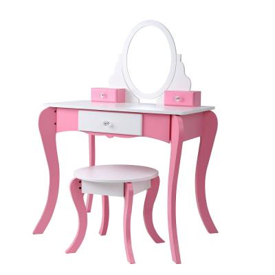 China Modern Fancy Storage Makeup Table With Mirror And Stool Make Up Frame Table Vanity Designs Dressing Table for sale