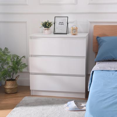 China (Other) High Quality Modern White Bedroom Adjustable 30cm Mesilla De Noche Nightstands 3 Drawer Bedside Table for sale