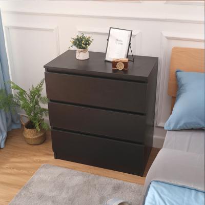 China Double Handle Adjustable Modern Black Drawer Door Bedroom Furniture (Other) Bedside Table Serving Nightstand for sale