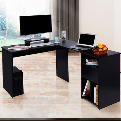 China Large modern extendable corner single wooden PANEL study MDF style computer desk for sale