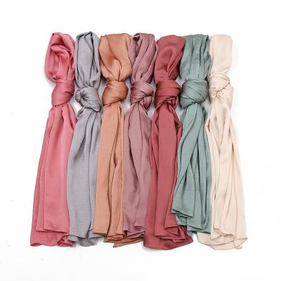 China Autumn And Winter New Malayan Indonesia American Breathable Scarf Pleated Women's Cape Scarf European Natural Monochrome Pure Color Pleated for sale