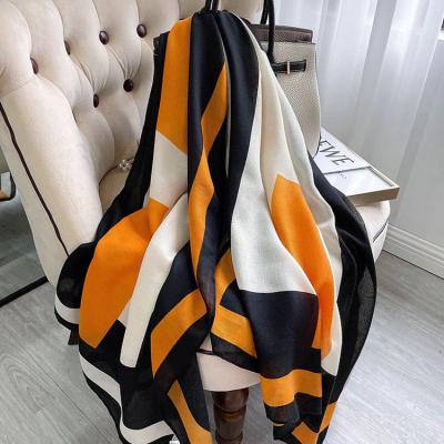 China 2021 New Warm Color Matching Scarf Long Muslim Shawl Scarf For Women Shawl Winter for sale