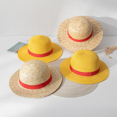 China Character Children Cartoon Adult Dress - Up Parent-child Sun Hat Sunshade Grass-made Straw Hat Sunscreen for sale