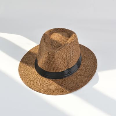 China Straw Beach Sunshade Sunblock British Paper Character Summer Hat Men And Women New Style Casual Jazz Hat for sale