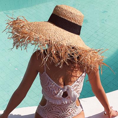 China Character Summer Beach Vacation Eaves Umbrella Sunscreen Large With Brim Female Hair Straw Hat Beach Tourism for sale