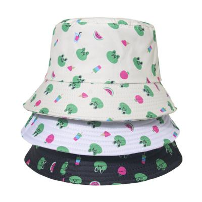 China Lovely Frog Flower Print Pot Fresh Breathable Japanese Student Hat Summer Wear Department Hat Small Soft Fisherman Hat for sale