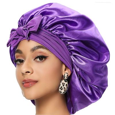 China Satin Ribbon Color New Checked Round Hat Is Hot On Amazon Wide Side Long Tail Oversized Shower Hat Headwear Hood for sale