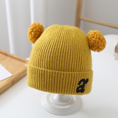 China Wholesale Character Autumn And Winter Ear Protection Children's Hats Fashion Boys And Girls Wool Bulb Thick Warm Knitted Hat for sale