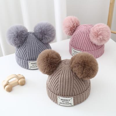 China Autumn And Winter Children's Warm Thick Warm Knitted Hats Character Sale Boys And Girls Wool Bulb Hat Ear Protection for sale