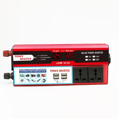 China It gives the advantages of a full 12V power supply to other equipment. 2000W Universal Car Converter Socket Dual LCD Display 4 Ports 12V 24V USB To 100V 120V Power Inverter for sale