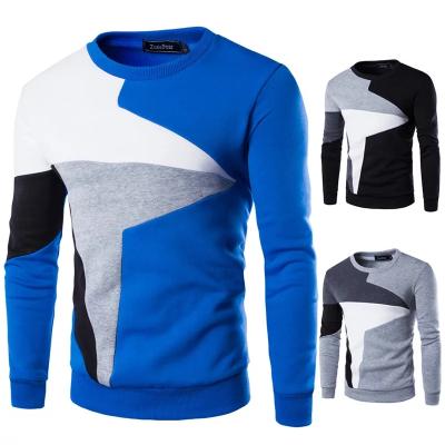 China New Breathable Men FASHION Sweater Brand Clothing Patchwork Long Sleeve Pullover Male Tracksuit Round Neck Sweater Hot Sale Pullover Shirt for sale