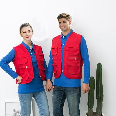 China Viable Factory Wholesale Custom Twill Fabric Multi-pocket Jacket Vest Work for sale