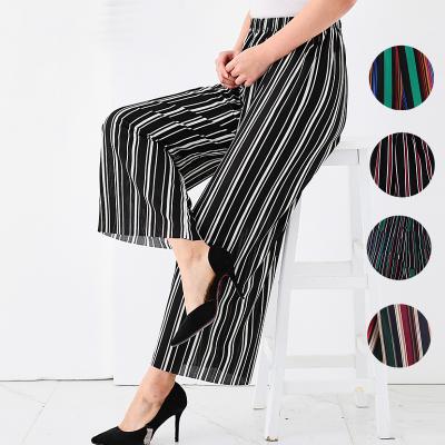 China High Quality Fashion Silk Anti-Wrinkle Stretchy Waist Summer Ice Quality Leg Beach Women Wide Leg Pants for sale