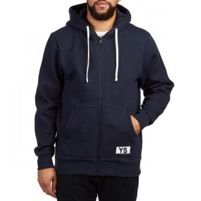 China Breathable Custom Navy And Black Adjustable Hood Hoodies Zip Up Mens Hoodies And Sweatshirts Drawstring for sale