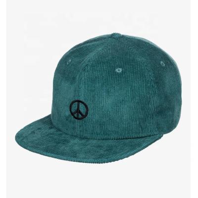 China JOINT Bill Embroidery Logo Corduroy Snapback 6 Panel Wholesale Custom Unstructured Flat Hat for sale