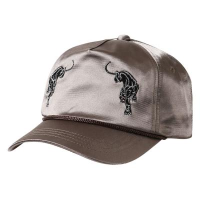 China COMMON Custom Your Own Design Satin 5 Panel Curved Brim Baseball Cap With Embroidery for sale