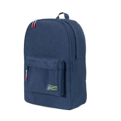 China Waterproof unisex large bookbags unisex private label navy solid color navy solid color college school backpacks for men for sale