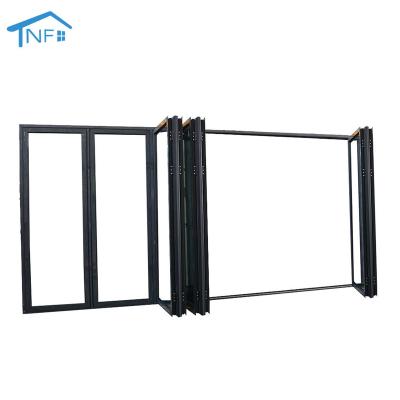 China Electric Folding Screen Automobile Operate Aluminum Automatic Folding Bi-Fold Doors High Quality Glass Bifold Doors for sale