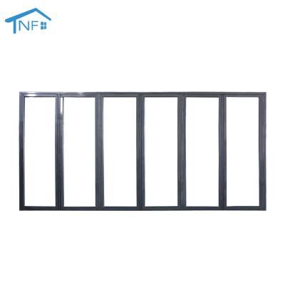 China Aluminum Folding Automatic Bi-Fold Doors Tempered Glass Screen Doors Remote Control Electric Folding Doors System for sale