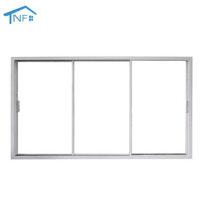 China Exterior 3 Panel Heat Insulation Double Glazed Aluminum Tempered Glass Sliding Doors For Balcony Patio Doors Delight for sale