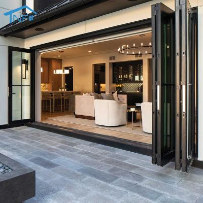 China China Brand Anti-theft High Quality Aluminum Frame Door Triple Folding Interior Doors Bi-Folding Glass Doors for sale