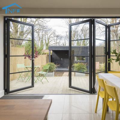 China Standard Glass House Patio Door Balcony Bi-Fold View Sound Insulation AS2047 Aluminum Alloy Aluminum Alloy Glass Folding Doors for sale