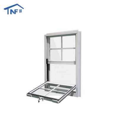 China Magnetic Screen Factory Customized American Style Double Hung Glass Window Horizontal Pivoting Window For House for sale