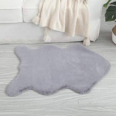 China Home Decoration 2' Rabbit Fur Blankets Super Soft Artificial Floor Mats X3 for sale