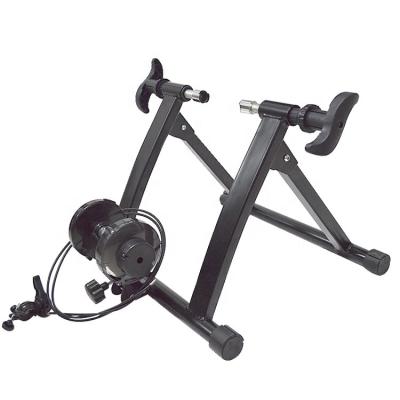 China 7 Speed ​​With Cable/Steel Frame With Magnetic Wheel Bike Indoor Magnetic Stand 7 Resistance Folding Level Black Fitness Bike Bicycle Trainer for sale