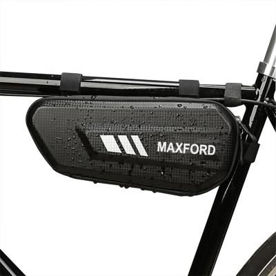 China Polyester Water Resistant Bike Bag EVA Shell Bicycle Pannier Cycling Travel Front Mobile Phone Bag for sale