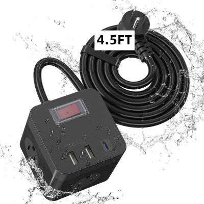 China Residential / General Purpose Power Strip With C 6 Outlet 220v Power Adapter Charger Power Cube Plug Powerstrip Type for sale