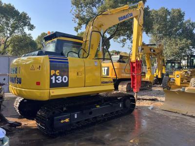 China Gebruikte komatsu PC130-7 met breaker 13 ton komatsu graver Te koop