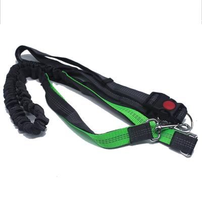 China Custom Bungee Reflective Nylon Hands Running Doubles Handle Leash Dog Leash Free Support Belt for sale