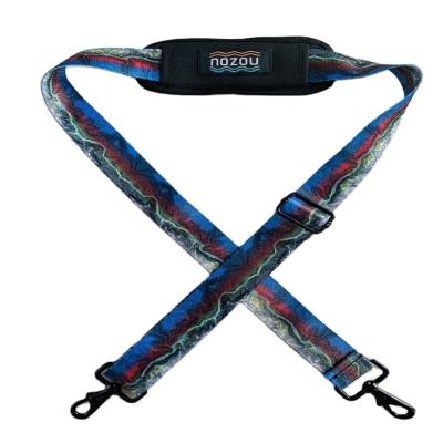 China Custom Fabric Pattern Adjustable Polyester Padded Bag Straps For Guitar Boat Luggage for sale