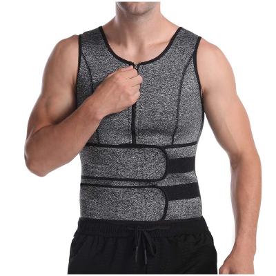 China Factory Wholesale Neoprene Sweat Vest QUICK DRY Fiercely Sweat Suit Slimming Waist Trainer Wrap Belt Gray Vest For Men Sports for sale